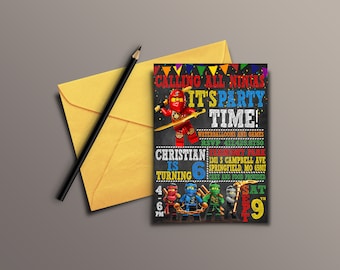 Ninjago / Ninjago Invitation / Ninjago Birthday Invitation / Ninjago Party Invitation / Ninjago Lego / Lego Ninjago / Ninjago Printable
