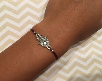 hamsa bracelet, adjustable string hamsa bracelet, adjustable bracelet, custom bracelet, gifts for her, party favors, bridesmaid gift