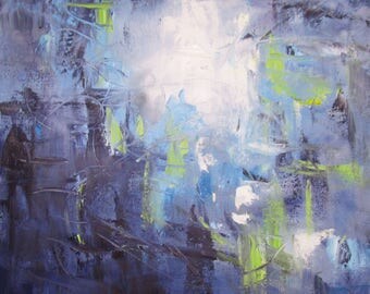 Orininal Abstract in oil on deep canvas 16x16 no frame needed