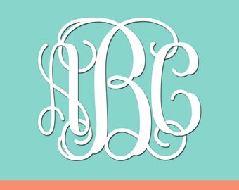 Vine Monogram Svg, Interlocking Monogram, Vine Monogram Font, Monogram Alphabet, Cricut Svg, Silhouette Cut Files, SVG Fonts, Vine Font SVG