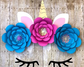 paper flower template paper flower diy unicorn svg unicorn