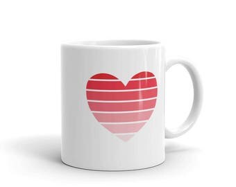 Red heart mug | Etsy