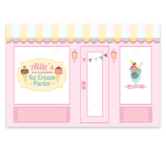 DIGITAL FILE Backdrop Poster: Ice Cream Shop Birthday