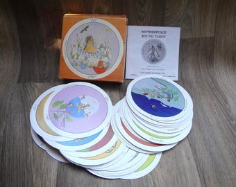 Vintage Tarot Cards Motherpeace Round 1981 In Original Box With Instructions Cards in Good Condition Box Has Some Wear
