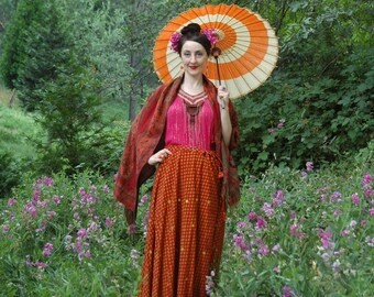 Gypsy Skirt / Maxi Skirt / Cotton Skirt / Plus Size / Boho Skirt / Hippie Skirt / Festival Clothing / Indian Skirt / Summer Skirt