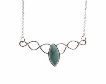 NVR Women's silver plated Turquoise CZ stone handcrafted jewellery set main image 1