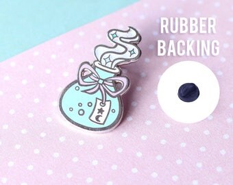 Pastel Green Potion Bottle Enamel Pin - Silver Hard Enamel Pin / Lapel / Badge