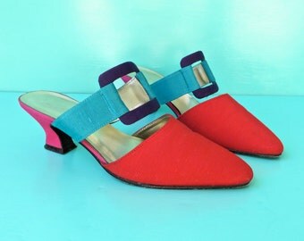 CC 25 Mid Heel Mules Burgundy Red Velvet 238479
