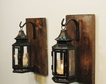 Black Stagecoach LanternsFarmhouse Kitchen Decor Livingroom Rustic Lantern Wall Black Stagecoach LanternsFarmhouse Kitchen Decor Livingroom Rustic Lantern Wall