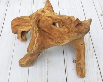Driftwood Sculpture, Natural Drift Wood, Smooth Sanded Driftwood for Mantle, Bookshelves, for Reptile Aquarium, Interesting Driftwood Decor