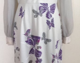 Alfred Shaheen maxi butterflies long dress