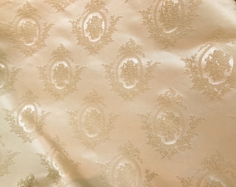 Vintage Ivory Brocade Home Decor Fabric
