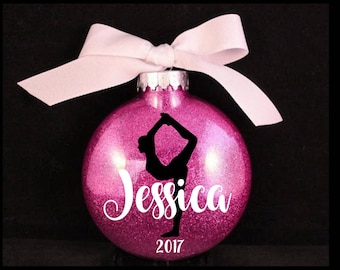 Gymnast Christmas Ornament with Year, Gymnastics Ornament