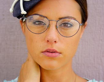 Vintage Safilo Elasta Eyeglass New Old Sotck Glasses Multi Color All Metal Frames Semi Oval Shaped Made In Italy