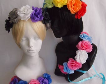 Pride Flower Crowns / LGBT+, Queer, Transgender, Asexual, Bisexual, Pansexual, Leather / Rainbow / Custom Colors