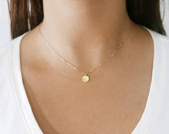 14k gold necklace. Initial pendant. Letter charm necklace. Personalized necklace. Gold pendant necklace. initial necklace.Gift ideas