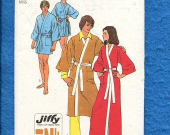 1973 Simplicity 5685 Kimono Sleeve Wrap Robe in Three Lengths Size 10 UNCUT