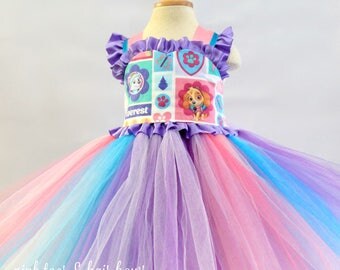 Paw patrol tutu dress- paw patrol costume- paw patrol tutu-paw patrol dress-paw patrol birthday-paw patrol party-paw patrol-skye dress-skye