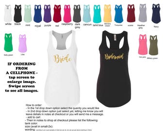 Bride tank top, bridesmaid tank top, bride tribe tank top, bachelorette party shirt, bridesmaid gift, racerback tank, designed as you wish