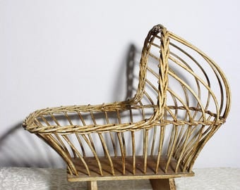 rattan doll cradle