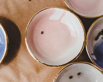 Small pottery bowl,pink jewelry dish,pink ceramic bowl,ring dish,pink dishes,candle votive,pink porcelain,small ceramic plate,modern pottery