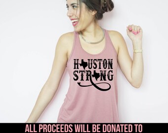 Houston Strong Flowy Tank, Hurricane Harvey, 100% of profits donated, Houston Relief, Houston Fundraiser, Texas Pride, Hurricane Shirt