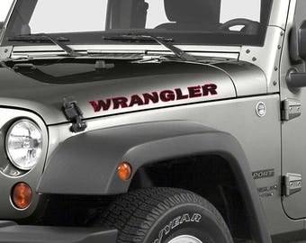 Custom Text Jeep Wrangler Hood Decals set of two choose font