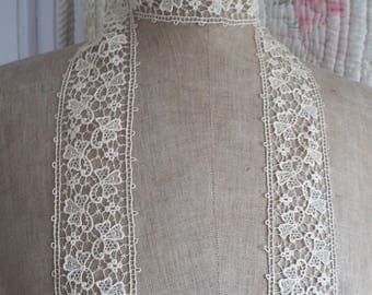 4 1/2 yards antique lace trim, shamrocks