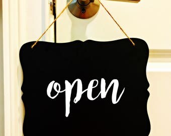 Open/Closed Chalkboard. Small Business signage. Business signage. Door hanger.