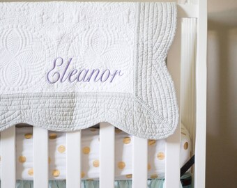 Monogrammed Baby Quilt | Baby Girl Monogram Quilt | Girl Blanket | Baby Quilt | Monogram Quilt | Baby Girl Gift | Baby Shower Gift