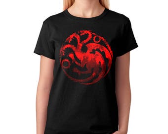 Targaryen t-shirt Game of Thrones Fire and Blood Dragons Symbol Daenerys Gift for her For girlfriend Birthday Gift for sister Womens t shirt