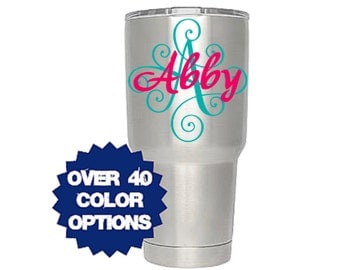 Yeti Decal, Tumbler Decal For Women, RTIC Decal, Woman Ozark Decal, Scroll Letter Name Decal, Cup Decal For Girls, 20oz Decal, Monogram 30oz
