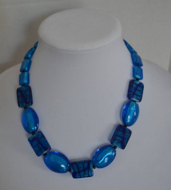 Items similar to Royal Blue Chunky Statement Necklace on Etsy