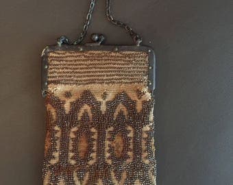 Vintage beaded purse with beaded fringe