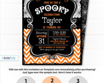 Halloween Invitation - Halloween Party Invitations - Halloween Birthday Invitations - Kids Halloween Party Ideas - INSTANT ACCESS!
