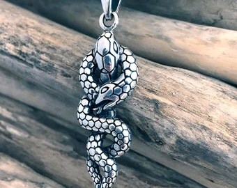 925 Sterling Silver Snakes Pendant ANM017