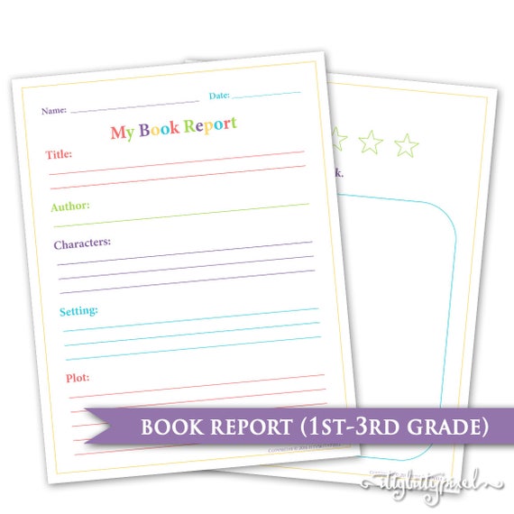 Book Report Worksheet Printable First Second Third Grade
