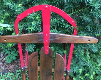 Old Fashioned Sled Vintage Wood and Metal Runner Sled