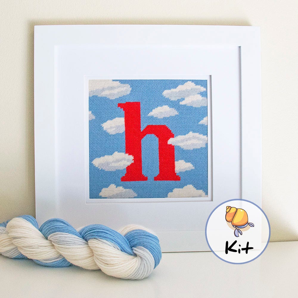 Custom Needlepoint Initial Kits Printed Canvas and Wool