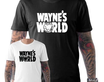 Wayne's World Movie Film 90's Retro Wayne Stock T Shirt Black White Small to XXL