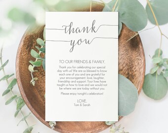 Gray Thank You Card Printable - DIY PDF Template - Instant Download - Wedding Thank You card - Charcoal Grey - 4x6 inches - #GD1009