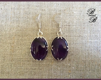 Amethyst earrings on Silver 925 "Multicolored" collection made entirely by hand.