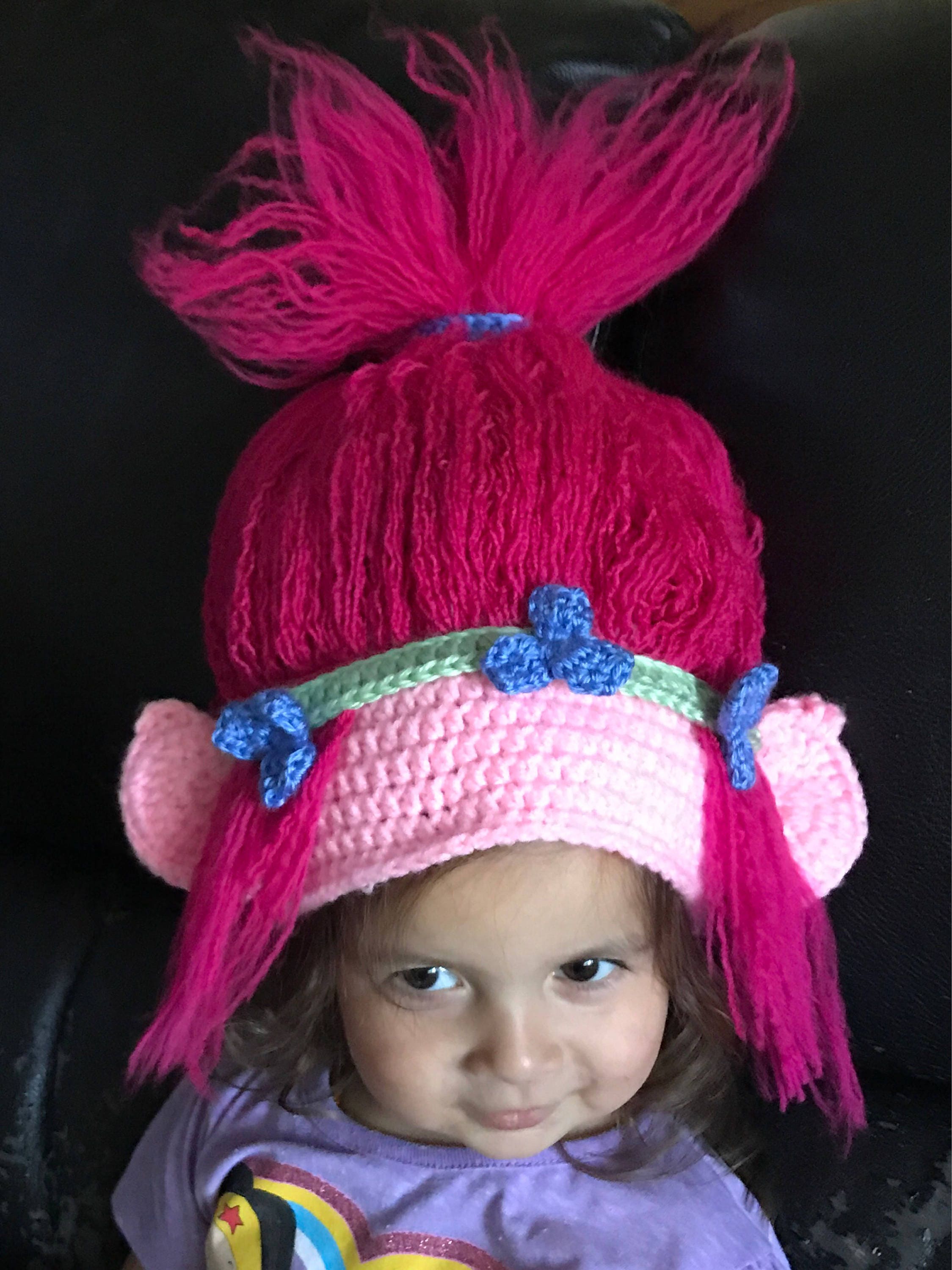 Branch/Poppy Troll Crochet Hat