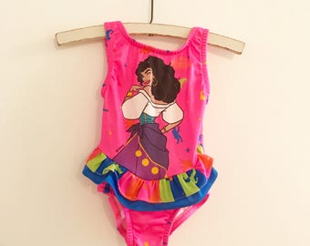 Vintage Disney Hunchback of Notre Dame Esmeralda swimsuit. Vintage bathing suit. Size 2T.