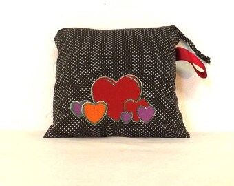 Kit "Troussatou" black small polka dots and hearts