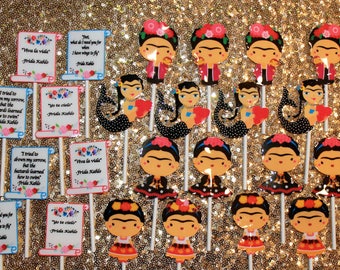 Frida Kahlo Cup Cake Toppers (12 pieces)
