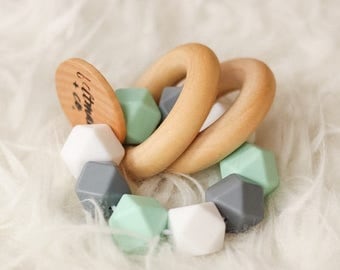 SUMMER SALE Wooden Teethers Infant Rattles Tula Teether Wooden Rattle Silicone Teether Silicone Rattle Double Ring Teether Silicone Bead Tee