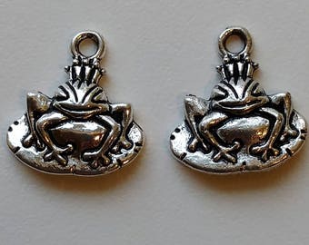 Frog on Lily Pad Charms (2)