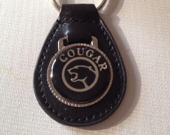 Mercury Cougar Keychain Genuine Leather Key Chain