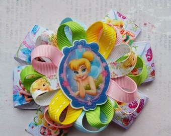 CHRISTMAS SALE Tinkerbell party gift for girlfriend Tinkerbell birthday Toddler bows Baby girl headband Boutique bows Girl accessories Ti...